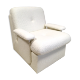 Vintage curly wool armchair