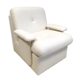 Vintage curly wool armchair