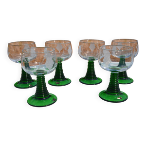 6 grands verres gravés