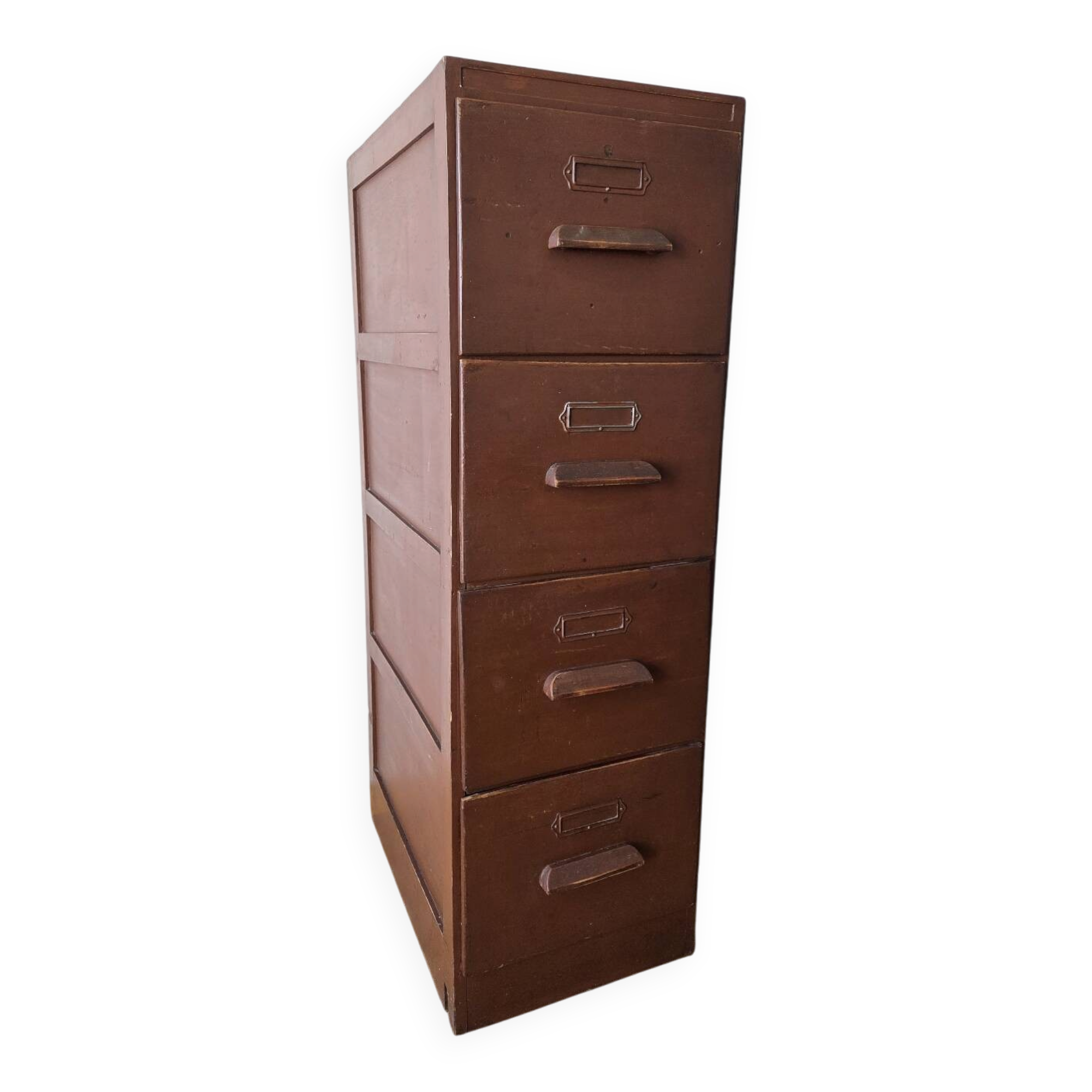 Antique wooden drawer unit filing cabinet