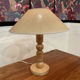 Solid wood lamp Scandinavian design 1960.