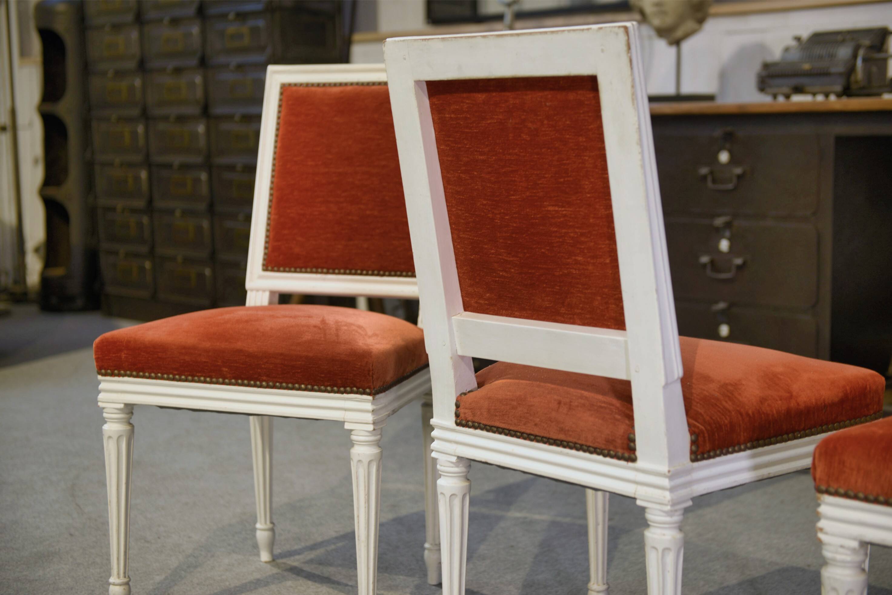 Set of 4 Louis XVI style chairs from the 1970s.