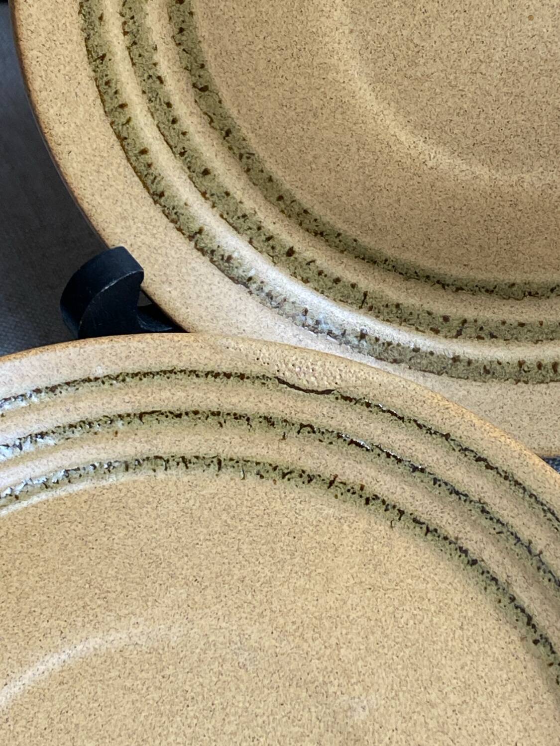 Six stoneware dessert plates with Sarreguemines spiral