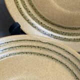 Six assiettes à dessert en grès avec spirale Sarreguemines