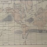 Lithography map on atmospheric pressure and temperatures of 1928