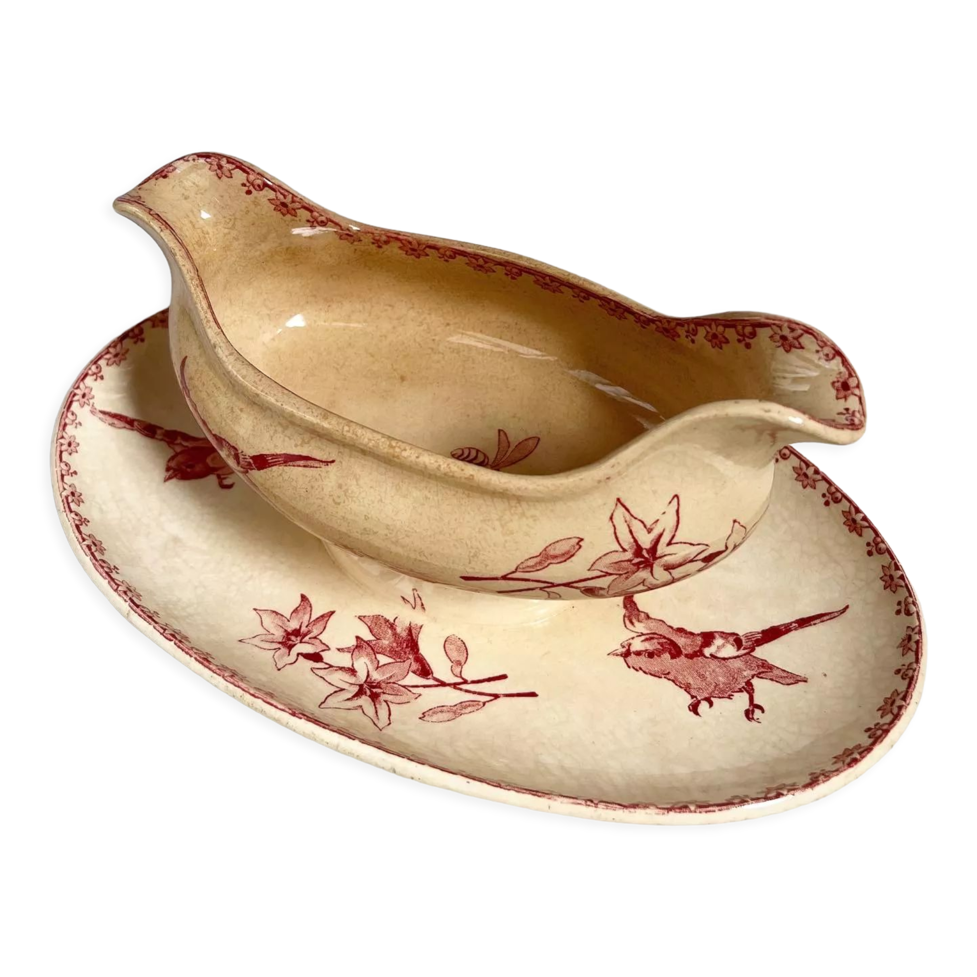 Saucière birds model Favori Sarreguemines & Digoin