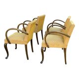 Set of 4 bridge armchairs