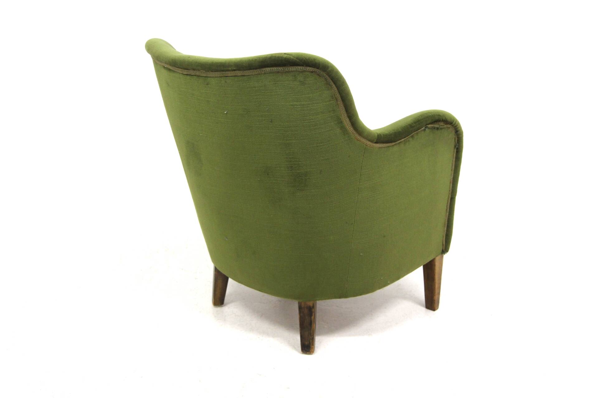 Scandinavian velvet armchair, suede, 1950