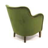 Scandinavian velvet armchair, suede, 1950