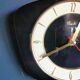 Vintage formica silent trapezoid wall clock "Flash black transistor"