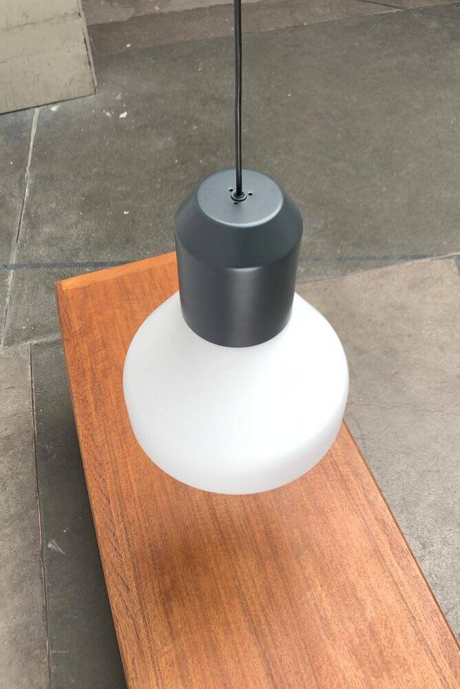 Minimalist bell-shaped pendant lamp in metal and glass, Italian by Sebastian Herkner for Classicon.