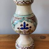 Vintage enameled earthenware vase from Morocco