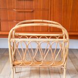 Bamboo/rattan magazine rack, 1960s
