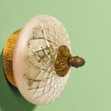 Ornate glass and brass wall or ceiling lamp
