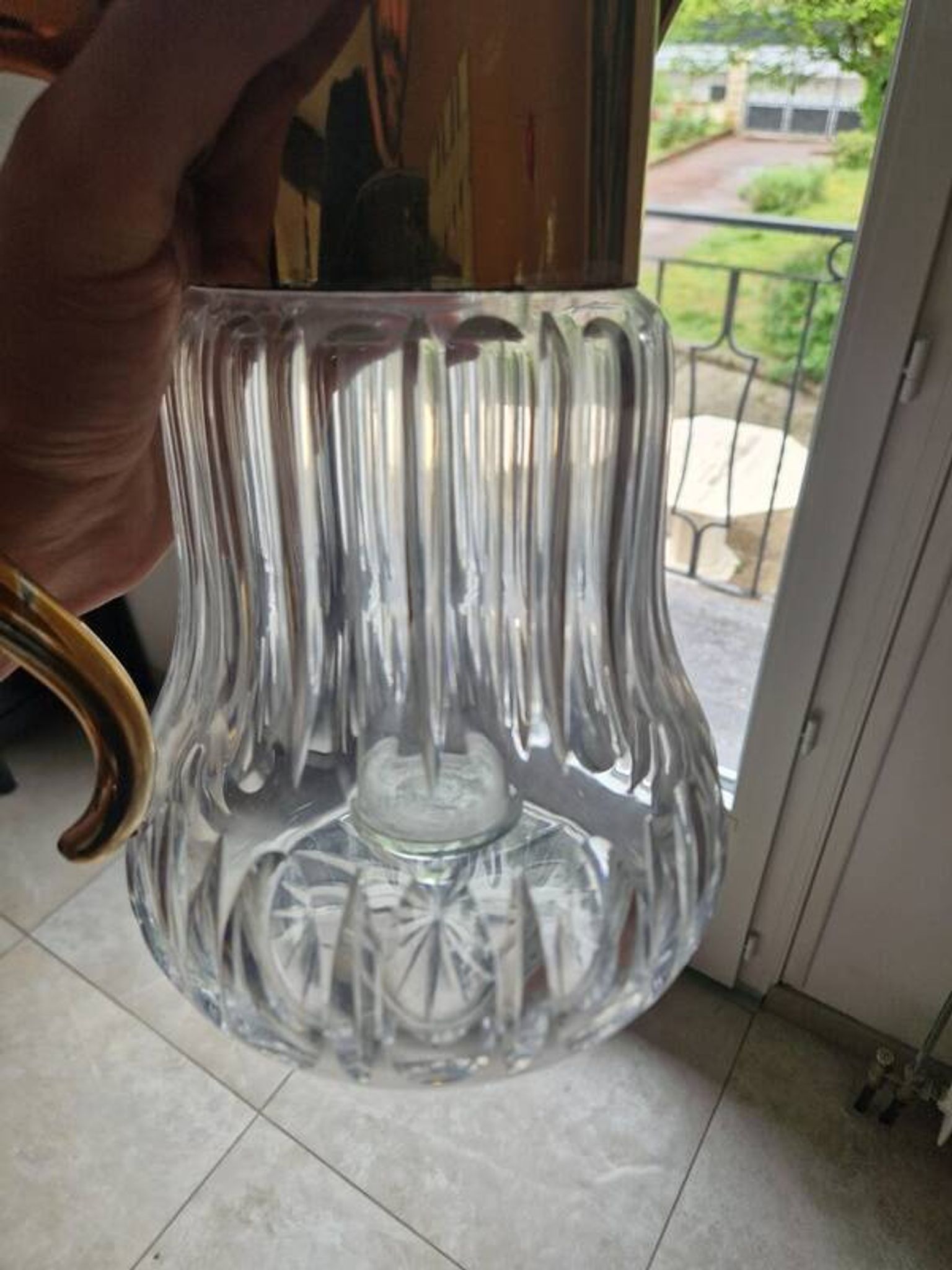 Jug for orangeade with crystal cooler, Hans Knabel, Esslingen.