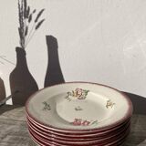 Set of 8 deep iron earth flower plates