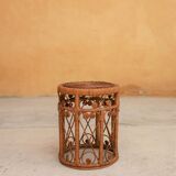 Vintage peacock stool in rattan