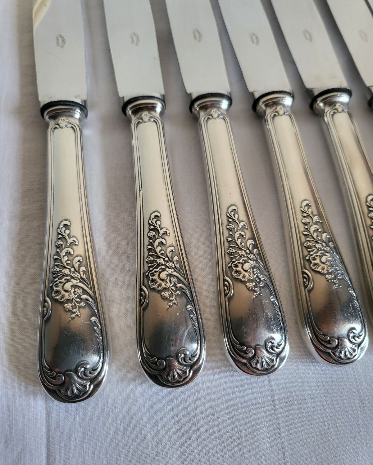 12 silver-plated table knives with stainless steel blades nogent
