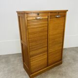 Double filing cabinet with curtains
