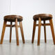 Mid-century brown leatherette stools
