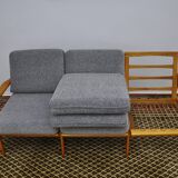 Canapé de style scandinave en merisier, années 1960