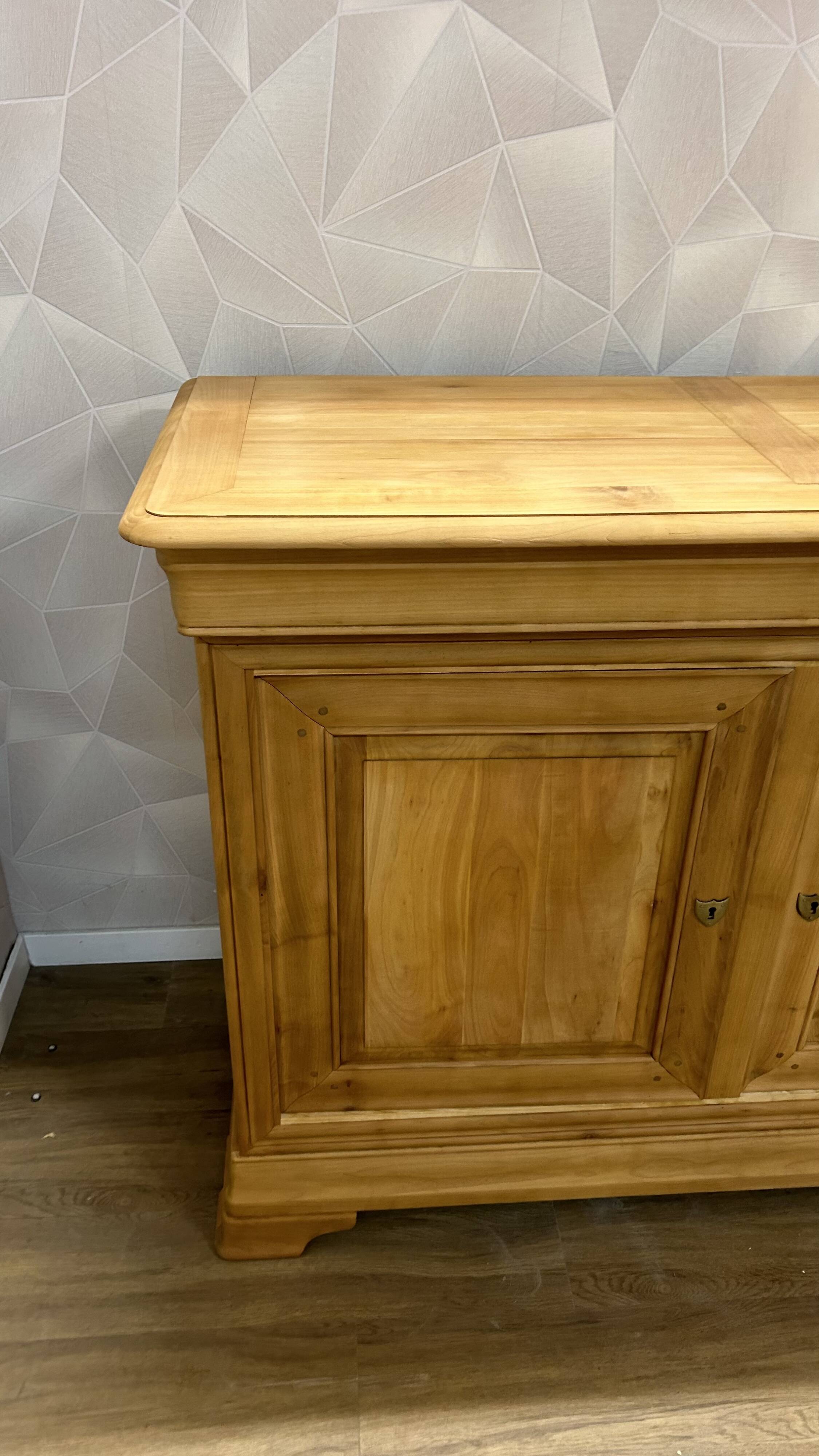 Louis Philippe 3-door buffet, airbrushed and glazed