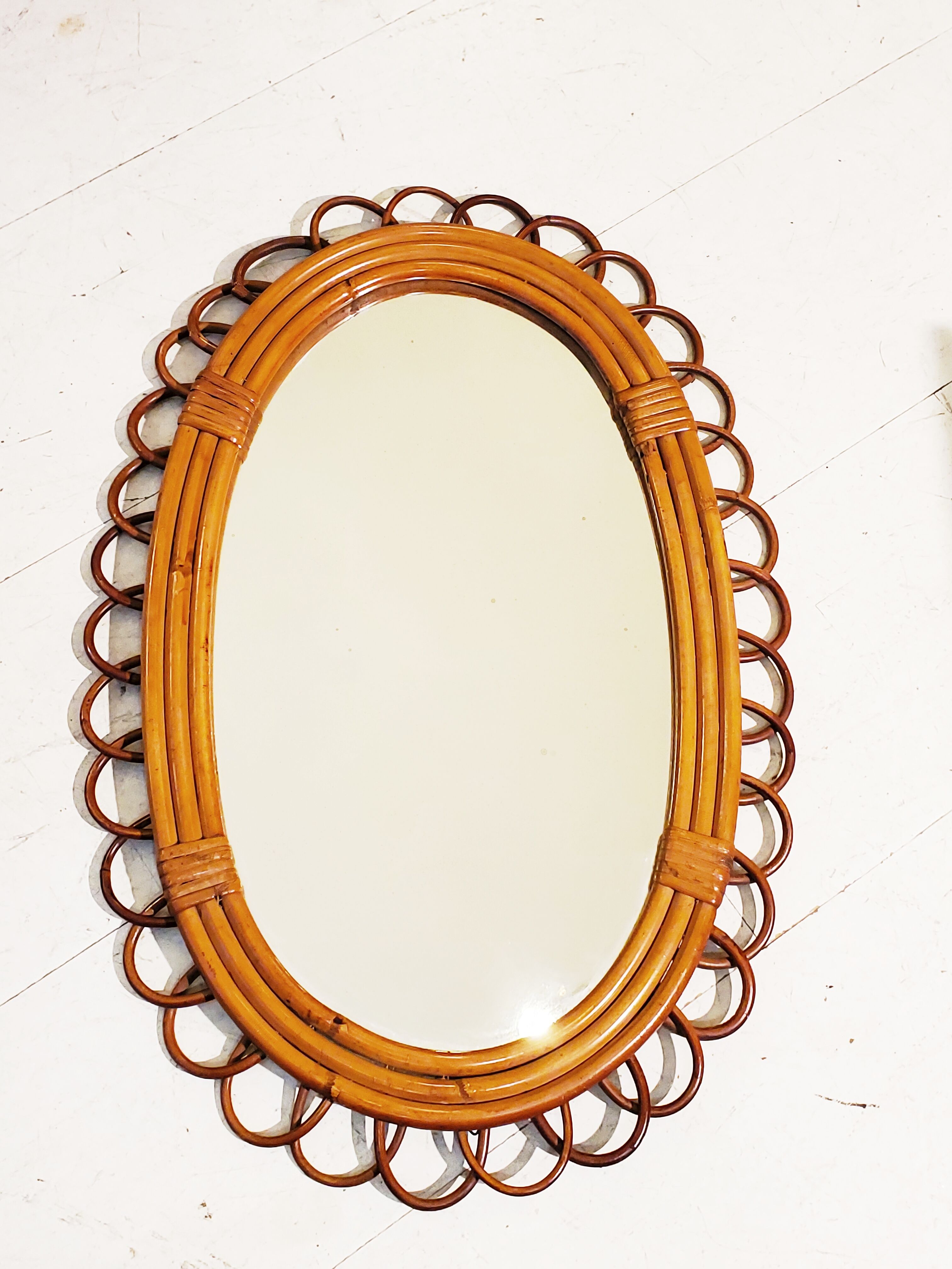Rattan mirror
