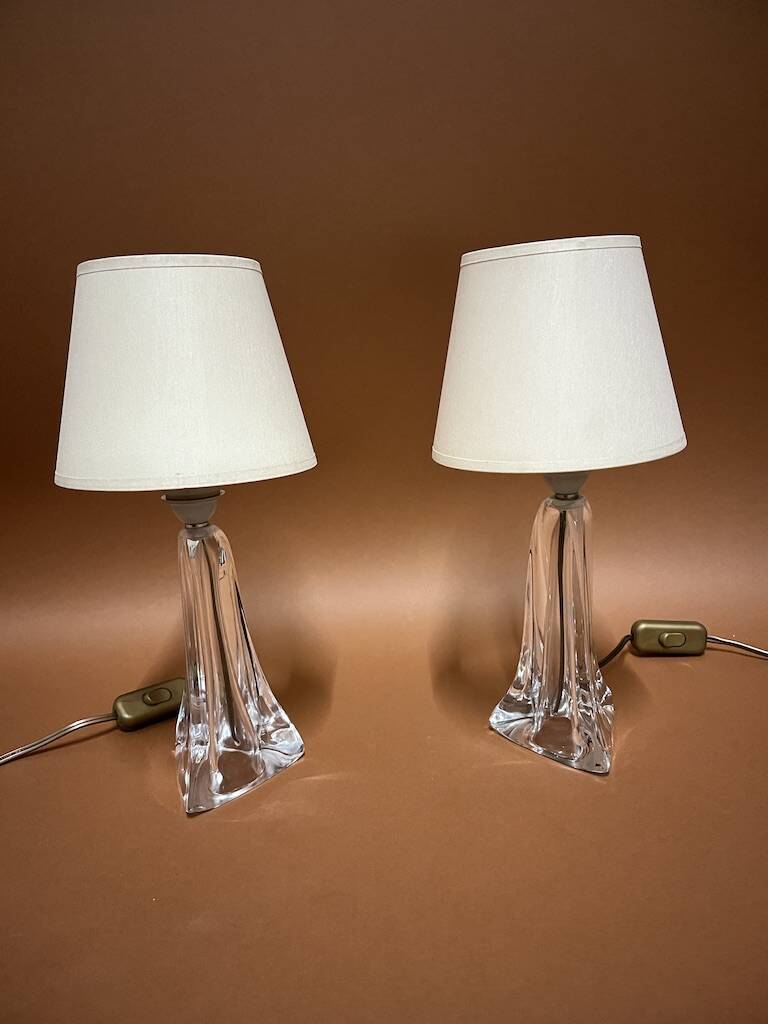 daum nancy france lamps signed pair
