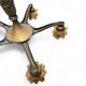 5 arms Art Deco / Art Nouveau / brass hanging lamp / Hand blown floral shades