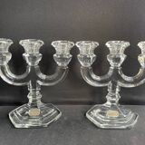 Pair of crystal candlesticks – Bernard Schott – Hellert (Moselle)