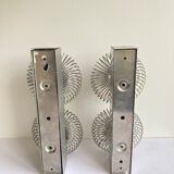 Vintage pair wall lamps spring lamp Andrea Lazzari design 70s Italy