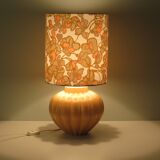 Vintage French ceramic table lamp with custom lampshade.