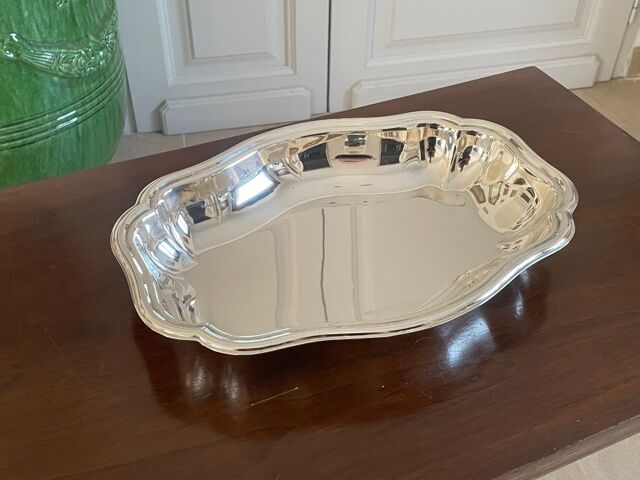 Silver metal bread basket Louis XV style