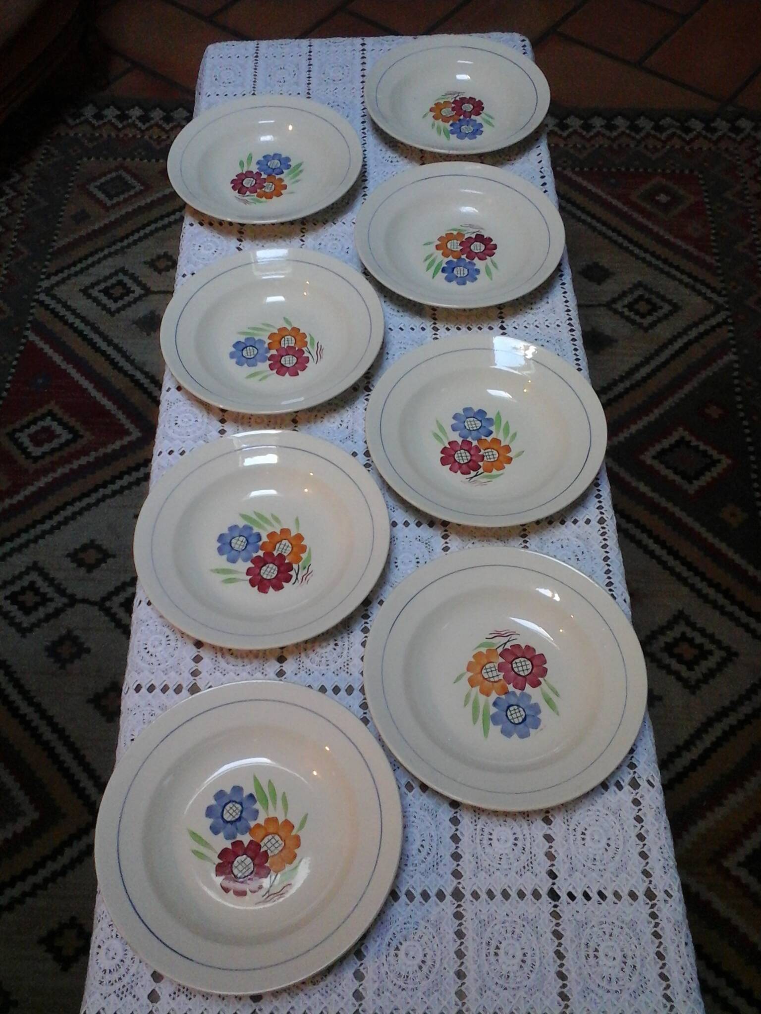 8 Agnès soup plates / KG Lunéville