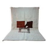 Beni Ouarain Rug Abstract Design - Natural Wool - Earth Tones -