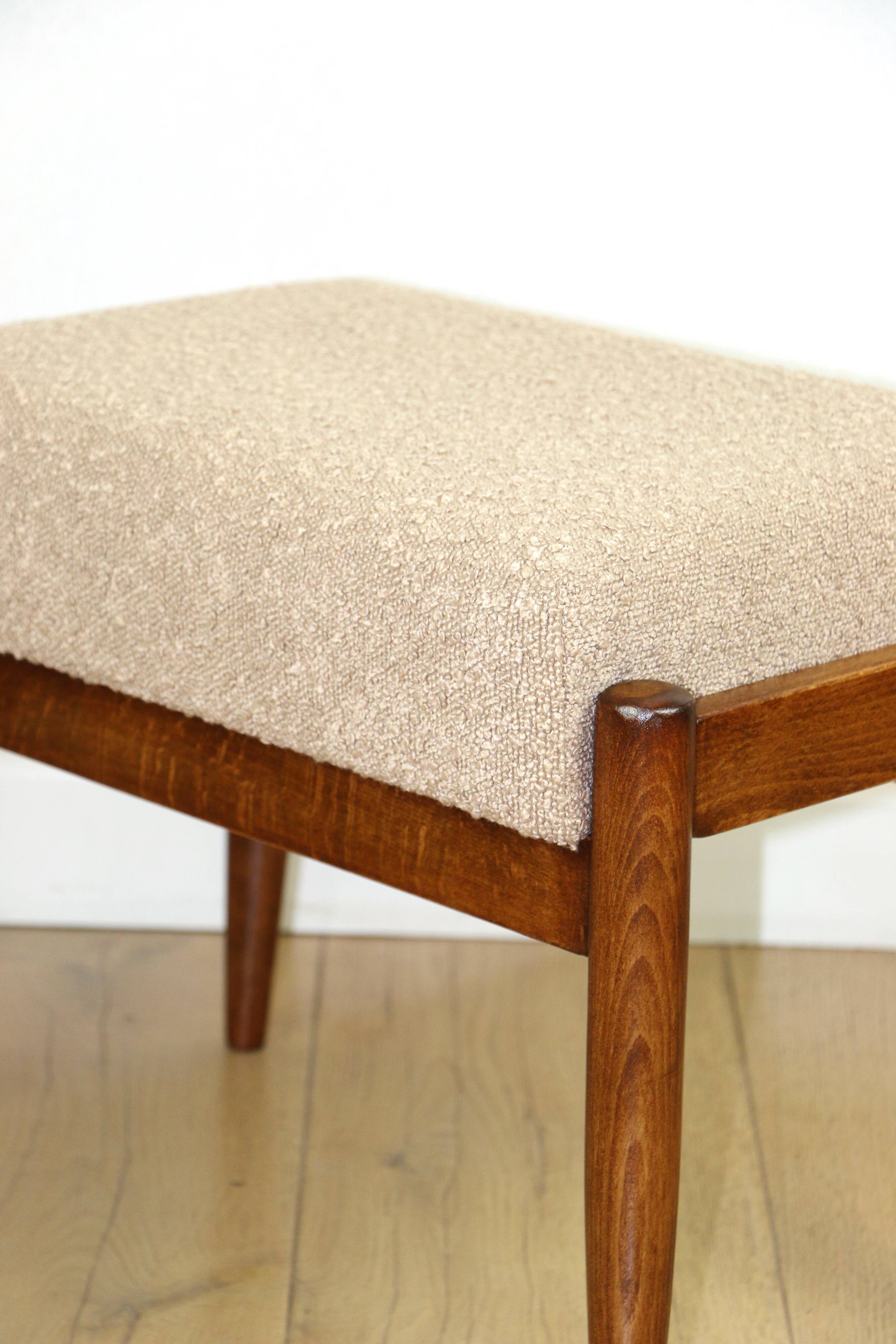 Edmund Homa stool beige-gold seat - boucle - 2 pieces available