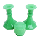Set of two candlesticks and an Art Deco cup