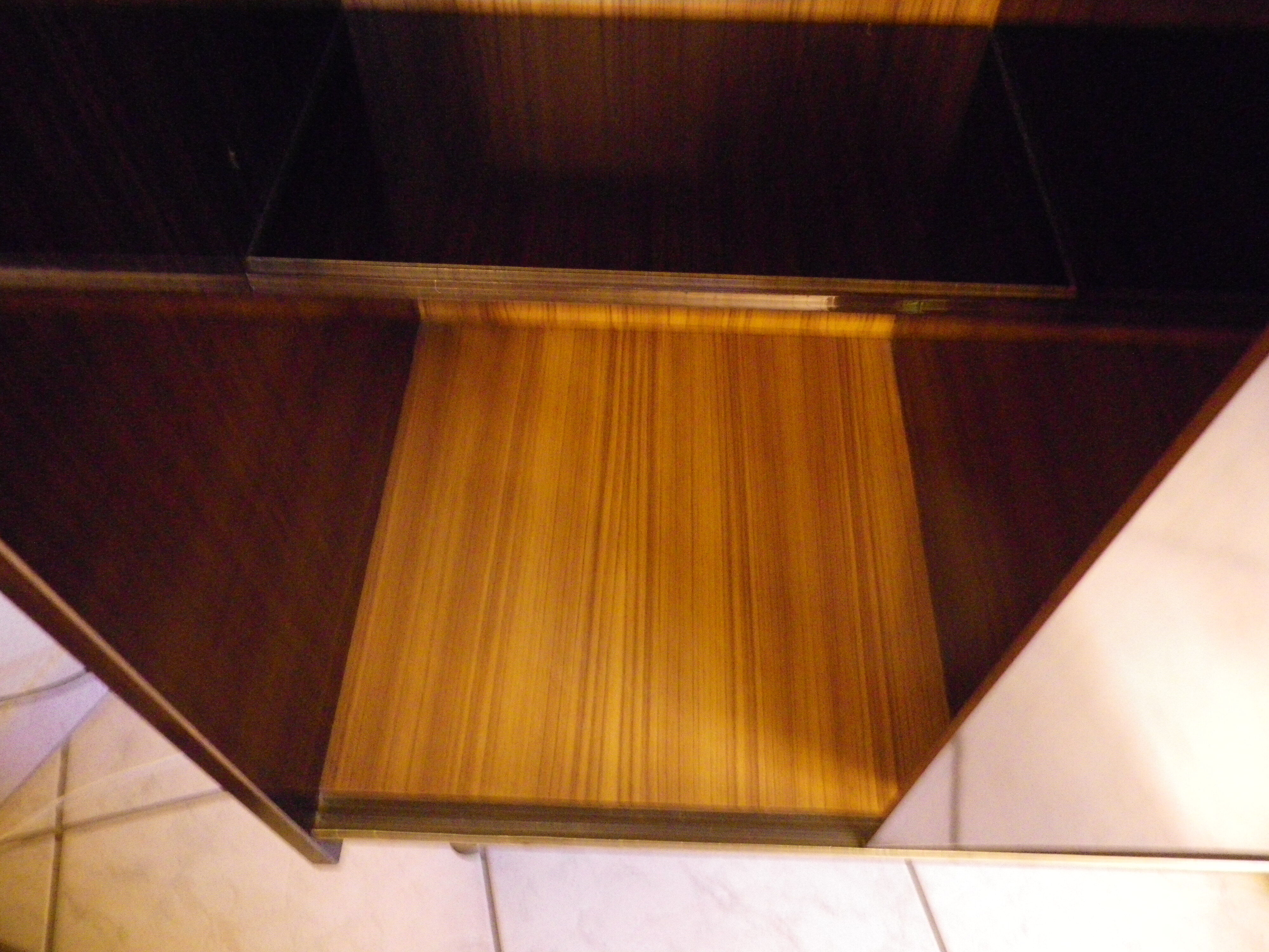 Bar furniture on formica wheels with mirror and lighting - 50s