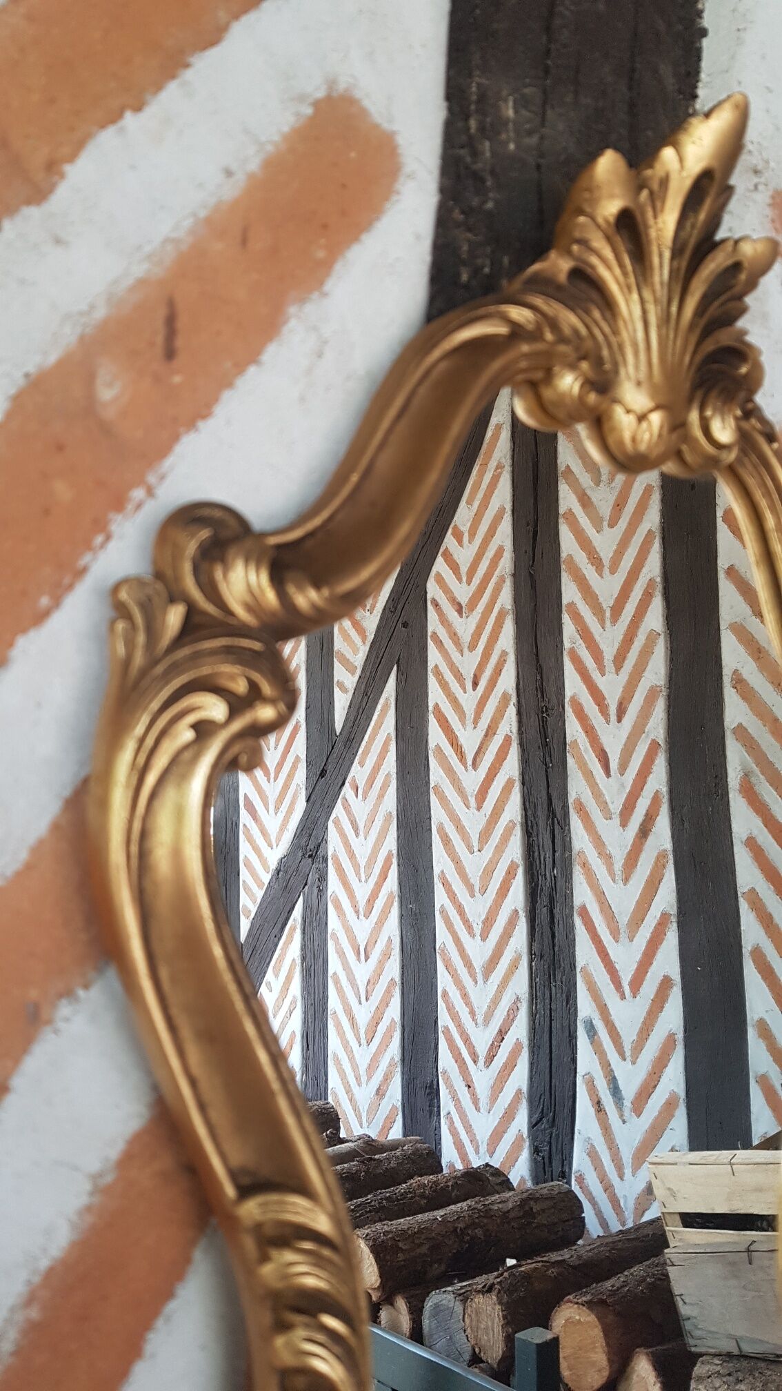Baroque mirror style gilded rocaille
