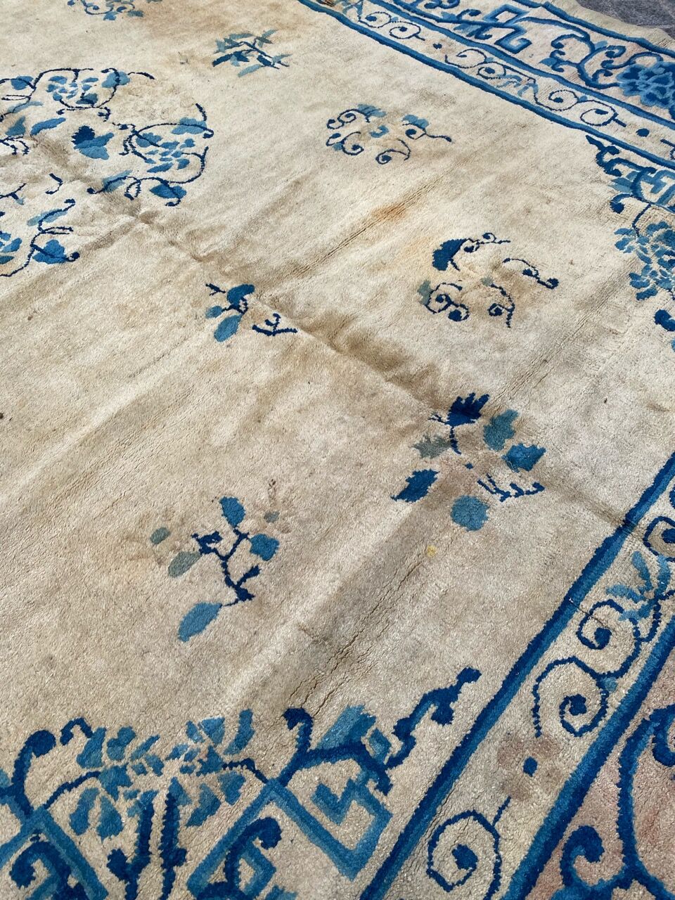 Tapis ancien chinois pékin fait main 194x260 cm