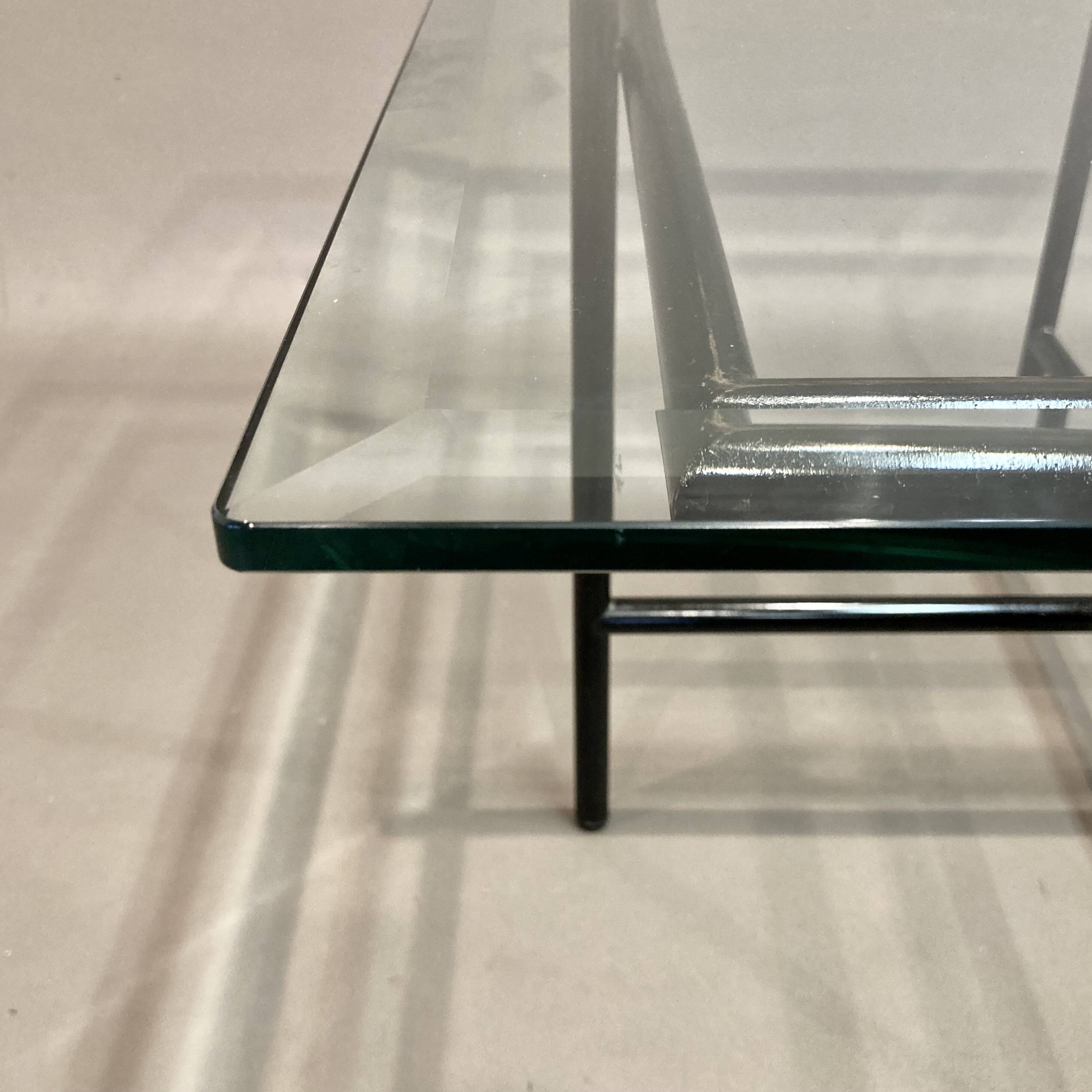 Glass and metal coffee table 1950