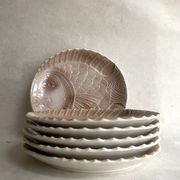 Set of 6 fish plates in ceramic – Sarreguemines