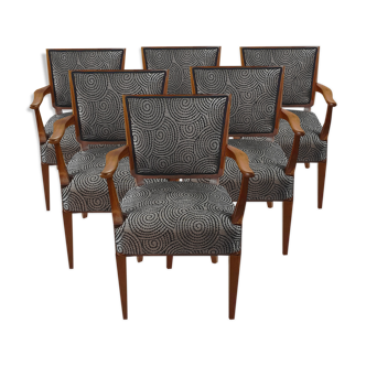 Ensemble de 6 fauteuils de design néerlandais du milieu du siècle par W. Kuyper, 1953
