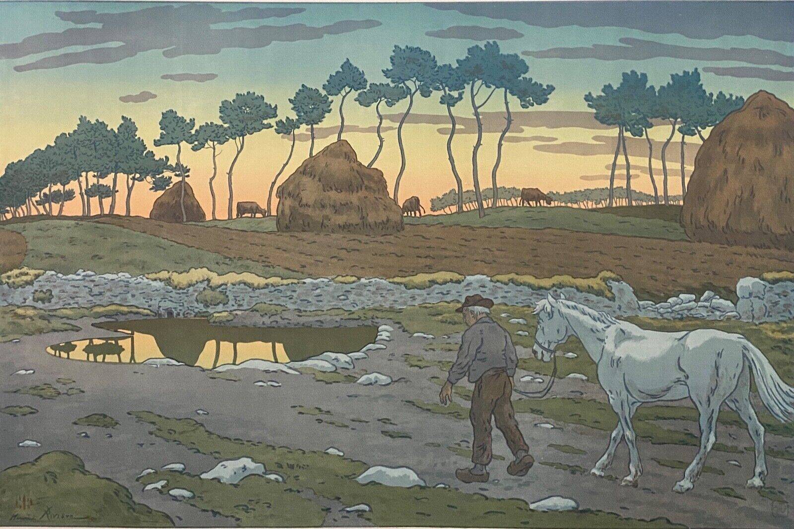 Lithograph by Henri Rivière Le Crépuscule