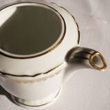 Pot à lait en porcelaine blanc et doré, Evor France