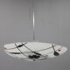 Mid-century pendant chandelier, chromed metal and glass, Czechoslovakia 1970s