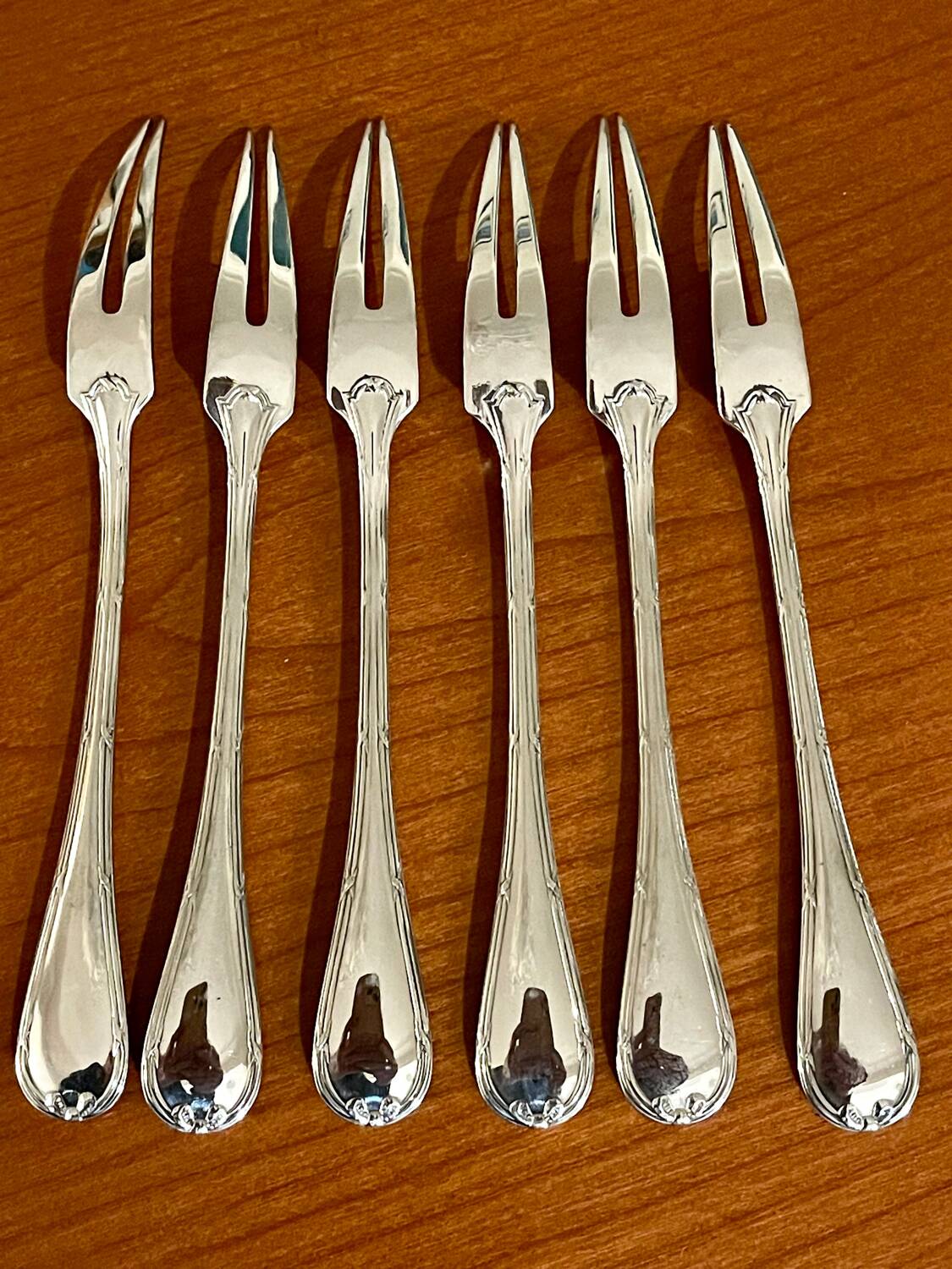 Christofle ribbons 6 snail forks excellent condition