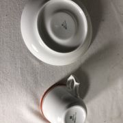 Théière Pillivuyt et 4 tasses céramique vintage