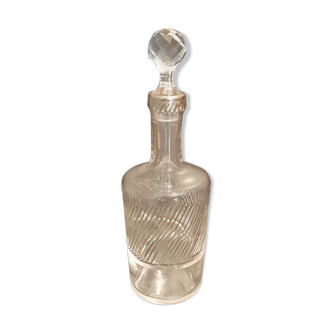 Molded glass carafe with silver frame