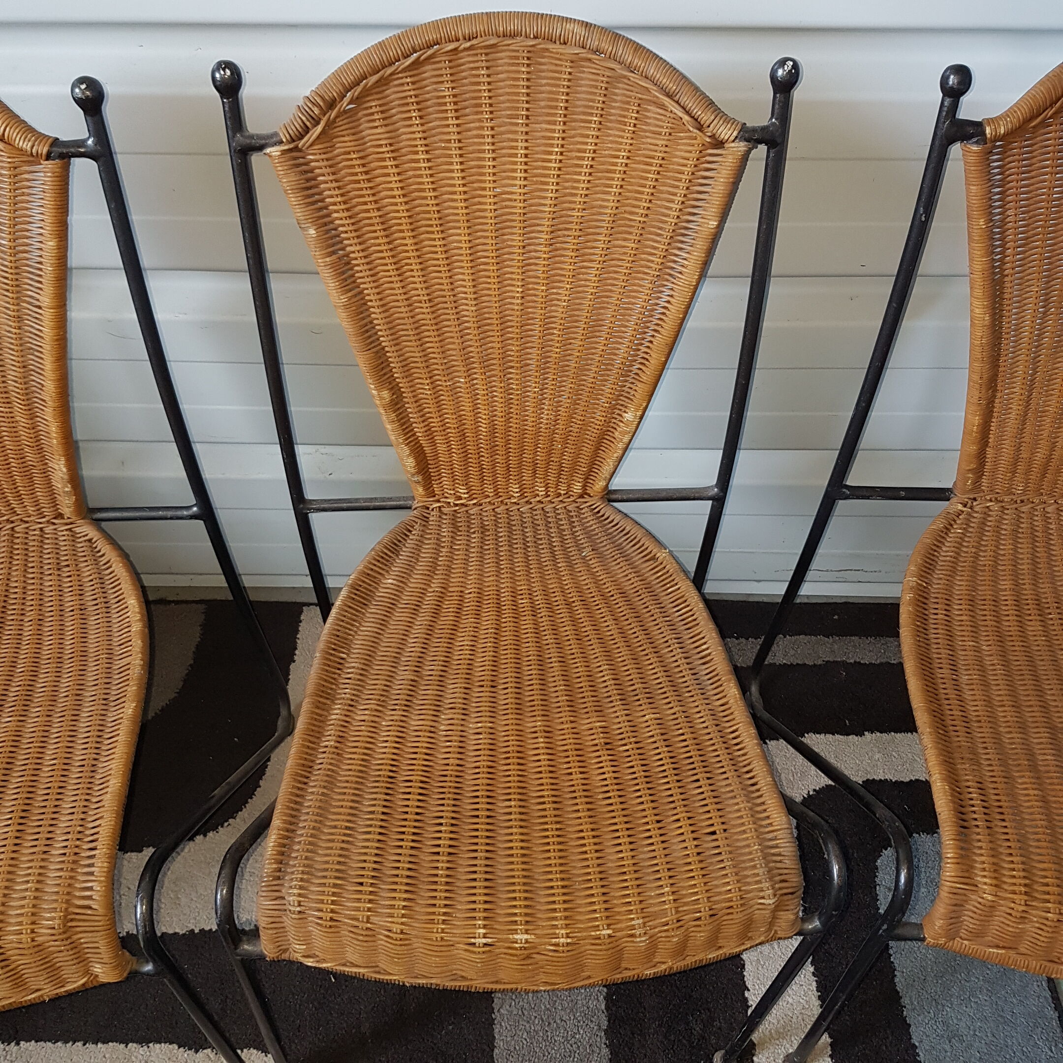 4 vintage canne chairs 1960